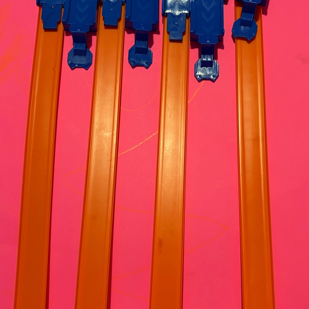 Blue & Orange‎ Kids Race Track Rails - Toy Car Track Pieces